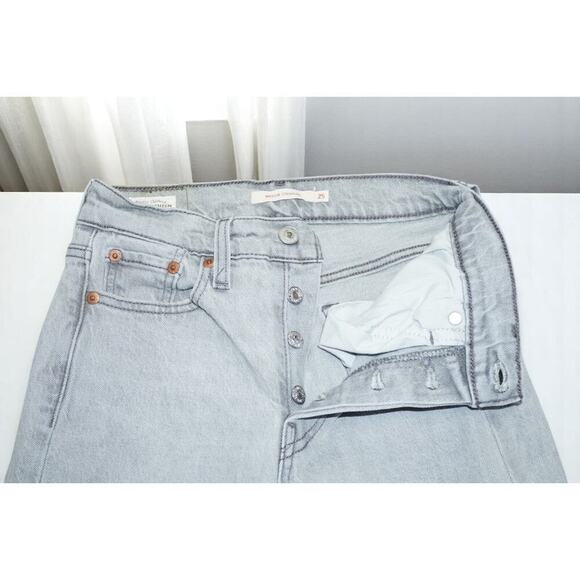 Levi's Premium Wedgie Straight Jeans – Size 25 – Gray Wash Button Fly Denim - Picture 3 of 16